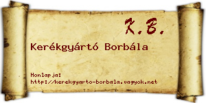 Kerékgyártó Borbála névjegykártya