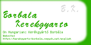 borbala kerekgyarto business card